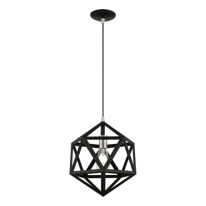 Livex Ashland 41328-04 Pendant Light - Black w/Brushed Nickel