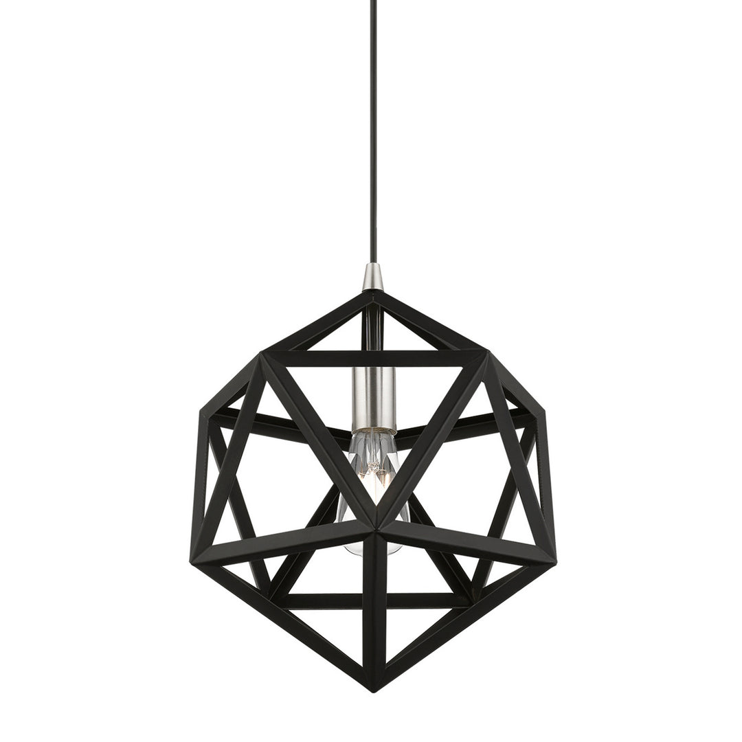 Livex Ashland 41328-04 Pendant Light - Black w/Brushed Nickel