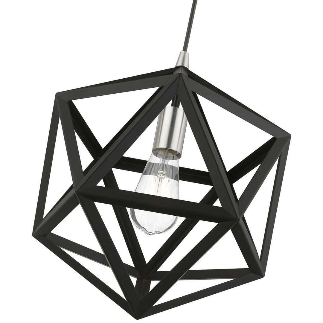 Livex Ashland 41328-04 Pendant Light - Black w/Brushed Nickel