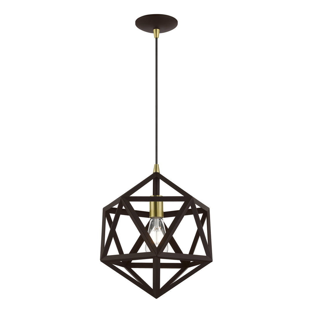 Livex Ashland 41328-07 Pendant Light - Bronze w/Antique Brass