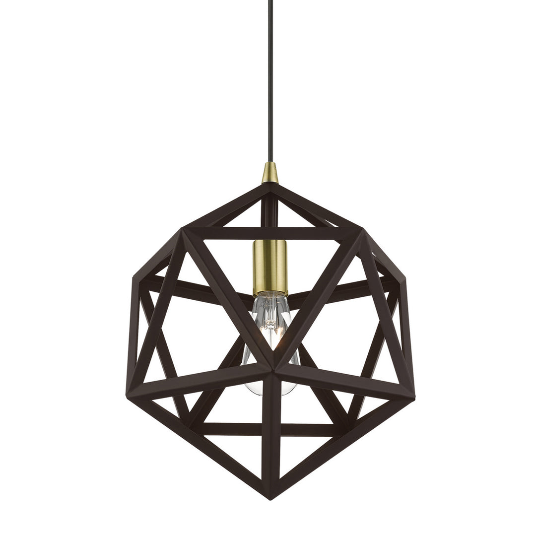 Livex Ashland 41328-07 Pendant Light - Bronze w/Antique Brass