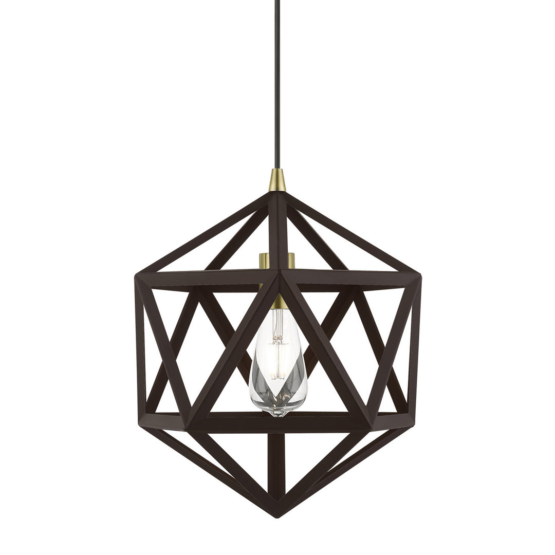 Livex Ashland 41328-07 Pendant Light - Bronze w/Antique Brass