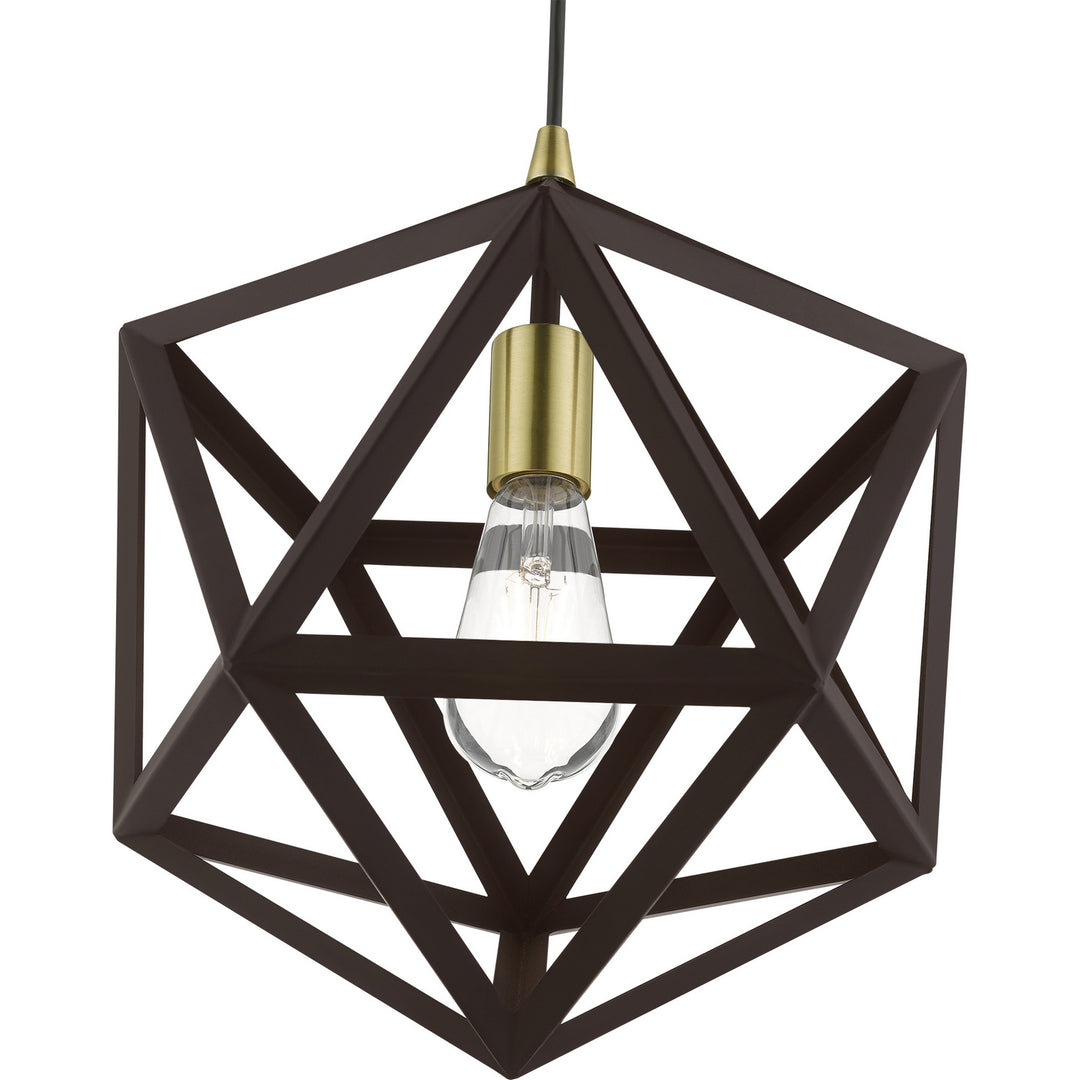 Livex Ashland 41328-07 Pendant Light - Bronze w/Antique Brass