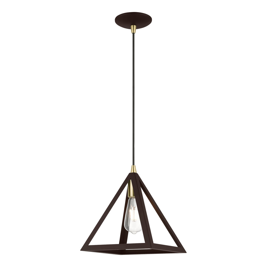 Livex Pinnacle 41329-07 Pendant Light - Bronze w/Antique Brass