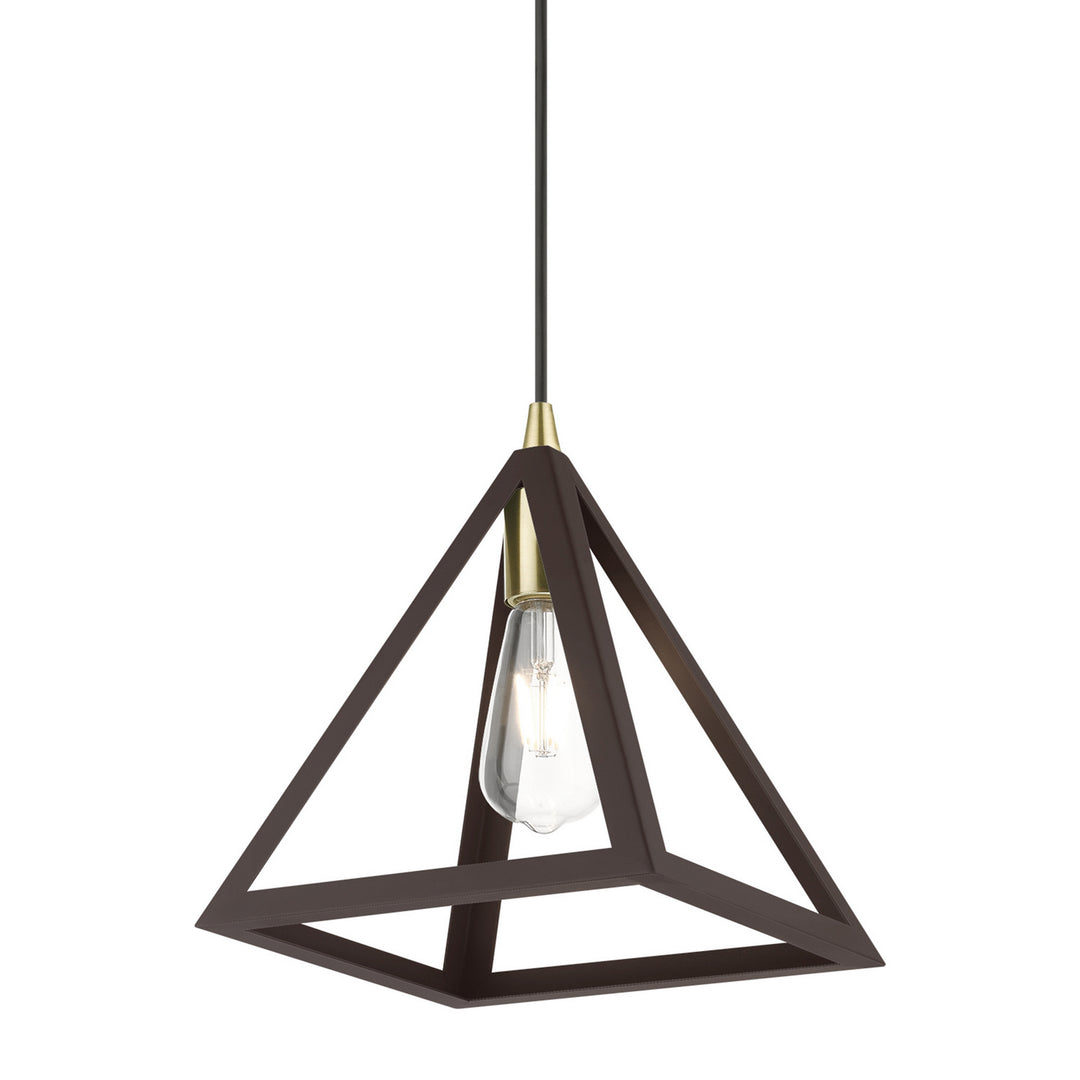 Livex Pinnacle 41329-07 Pendant Light - Bronze w/Antique Brass