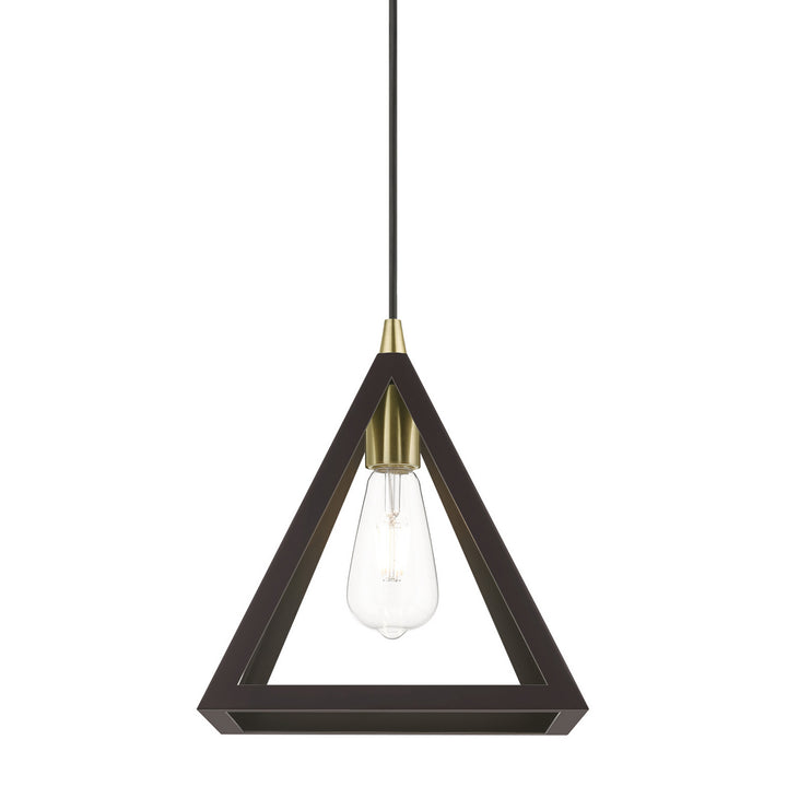 Livex Pinnacle 41329-07 Pendant Light - Bronze w/Antique Brass