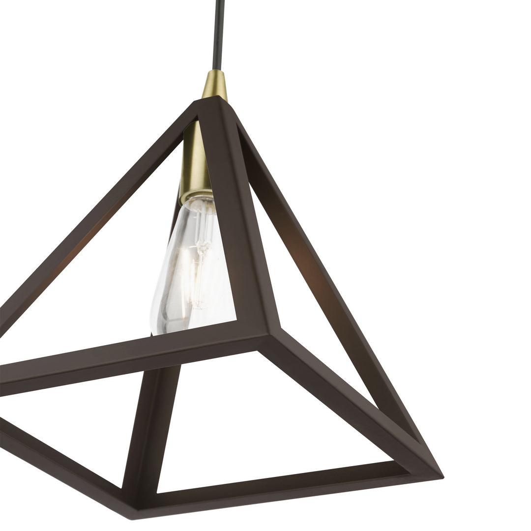 Livex Pinnacle 41329-07 Pendant Light - Bronze w/Antique Brass