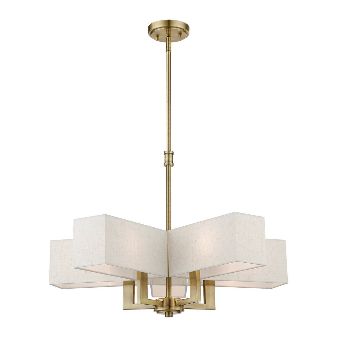 Livex Rubix 42665-01 Chandelier Light - Antique Brass