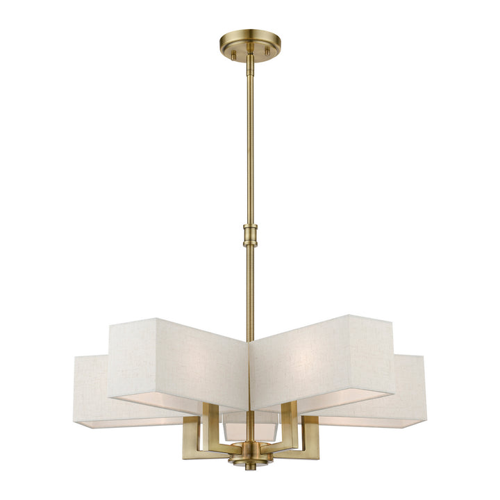 Livex Rubix 42665-01 Chandelier Light - Antique Brass