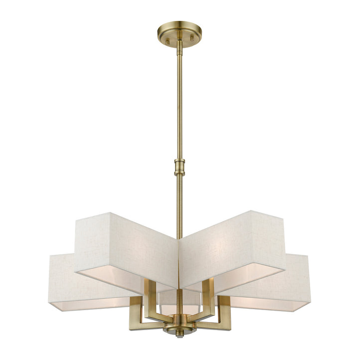 Livex Rubix 42665-01 Chandelier Light - Antique Brass