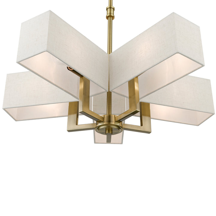 Livex Rubix 42665-01 Chandelier Light - Antique Brass