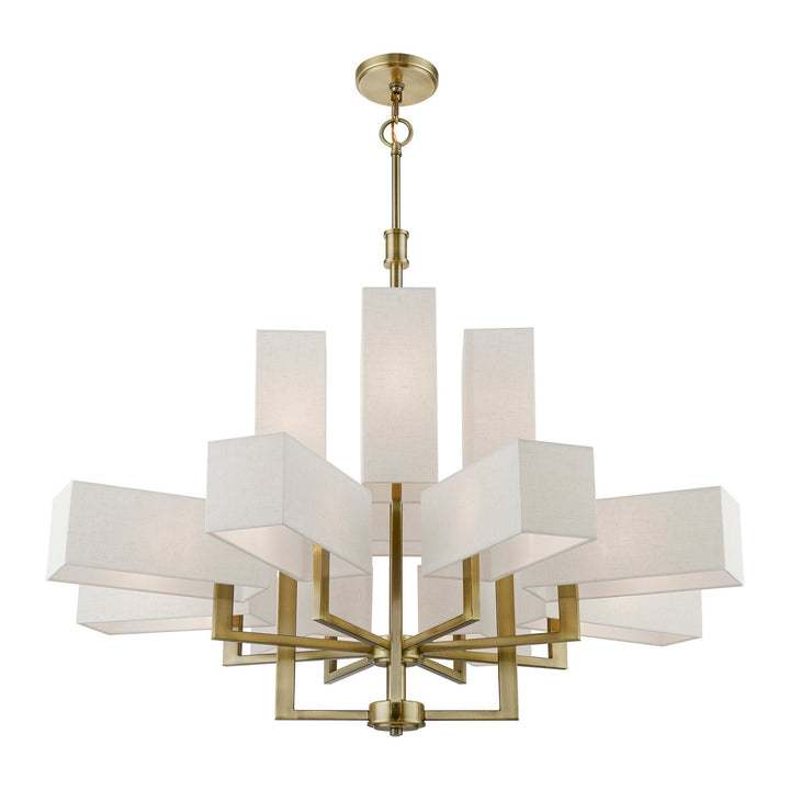 Livex Rubix 42669-01 Chandelier Light - Antique Brass