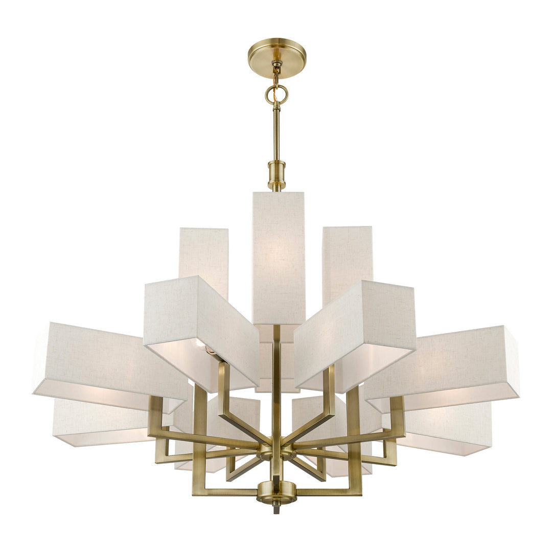 Livex Rubix 42669-01 Chandelier Light - Antique Brass
