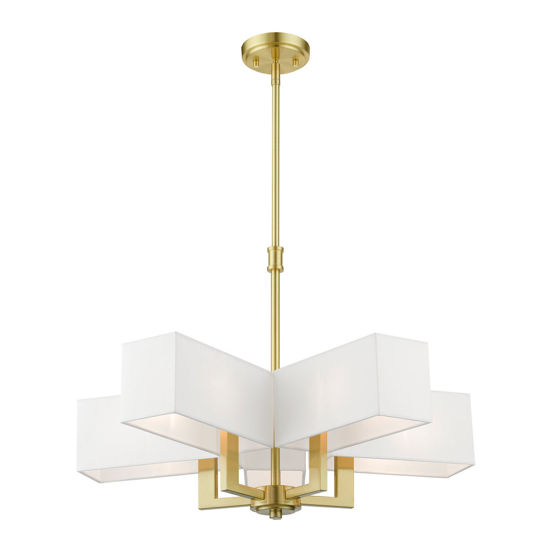 Livex Rubix 42675-12 Chandelier Light - Satin Brass