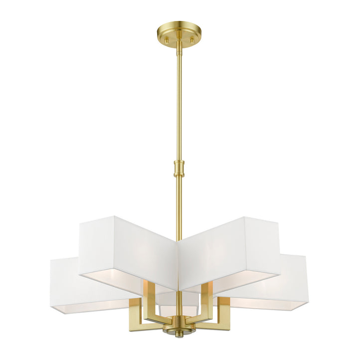 Livex Rubix 42675-12 Chandelier Light - Satin Brass