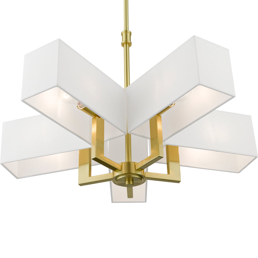 Livex Rubix 42675-12 Chandelier Light - Satin Brass