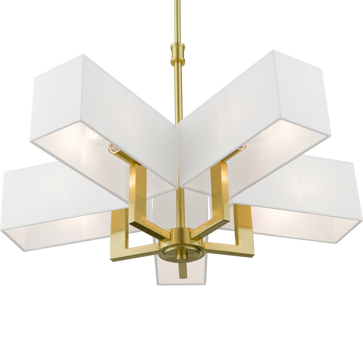 Livex Rubix 42675-12 Chandelier Light - Satin Brass