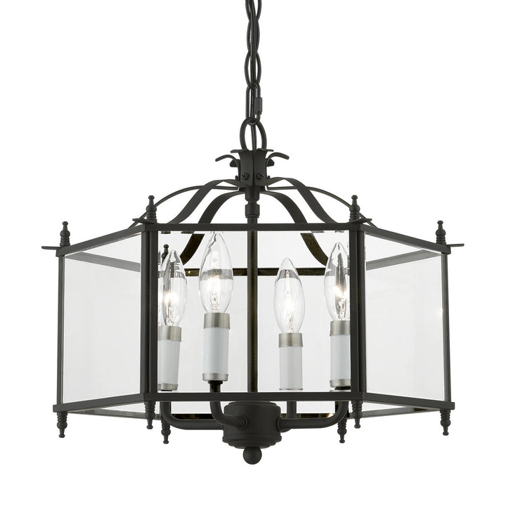 Livex Livingston 4398-04 Chandelier Light - Black w/Brushed Nickel