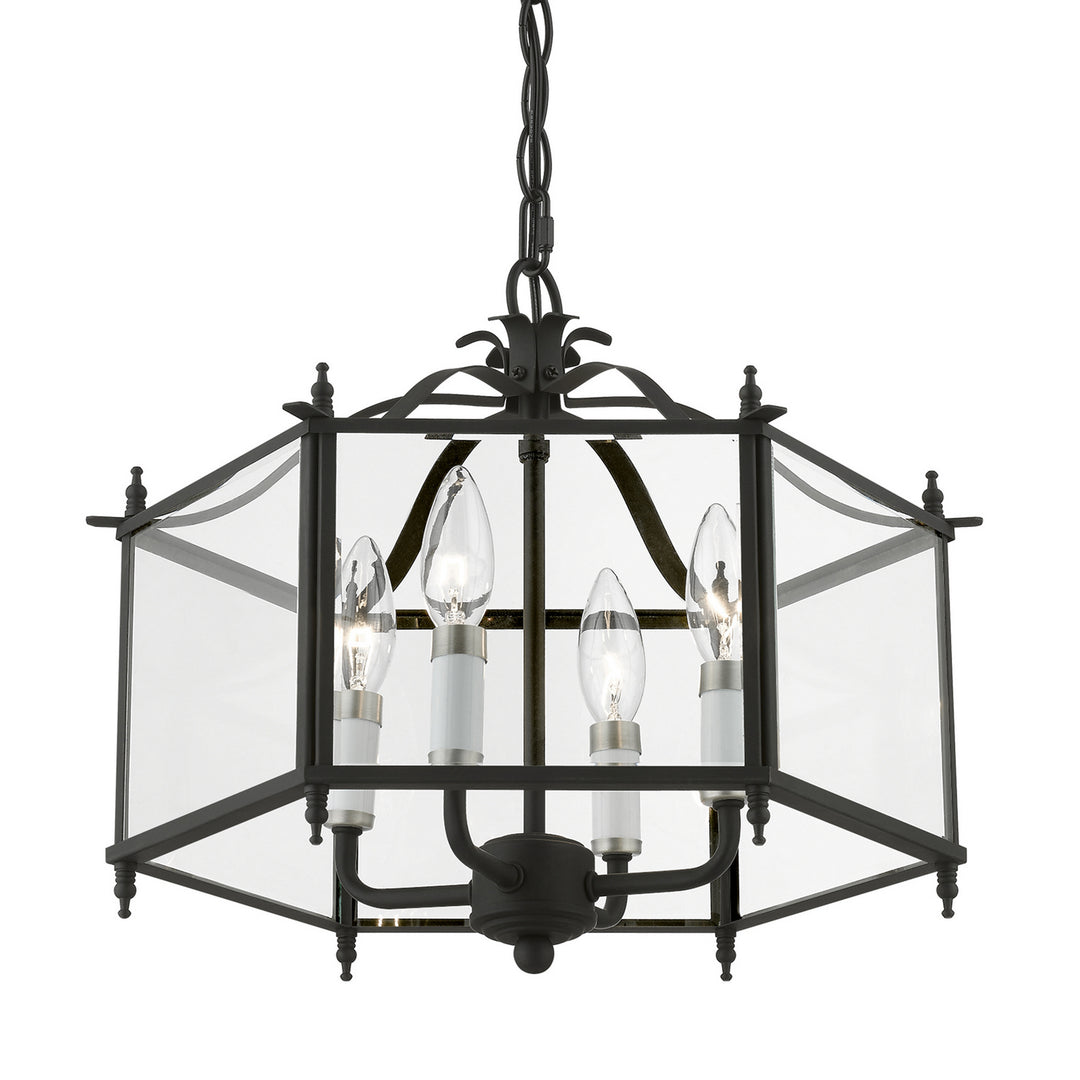 Livex Livingston 4398-04 Chandelier Light - Black w/Brushed Nickel