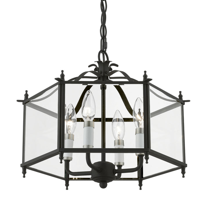Livex Livingston 4398-04 Chandelier Light - Black w/Brushed Nickel