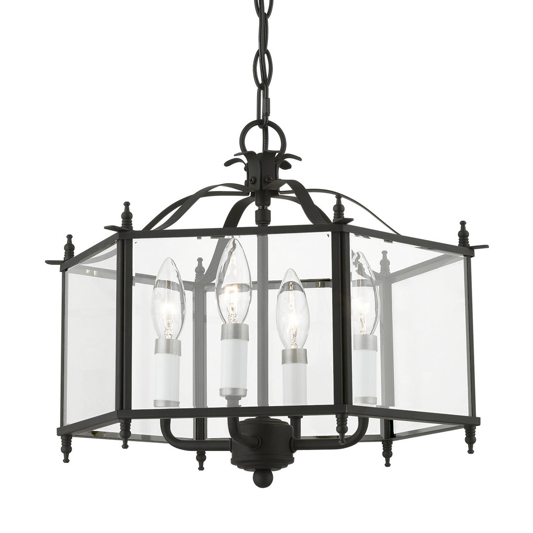 Livex Livingston 4398-04 Chandelier Light - Black w/Brushed Nickel