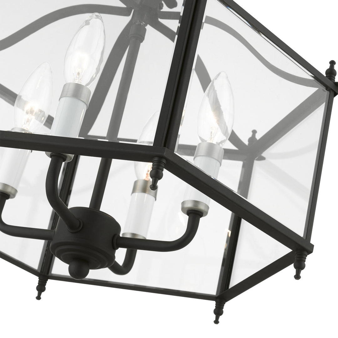 Livex Livingston 4398-04 Chandelier Light - Black w/Brushed Nickel