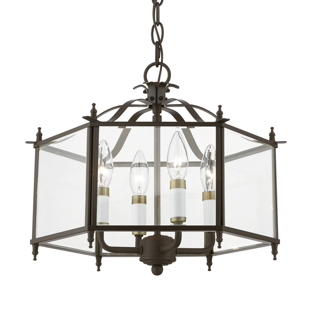 Livex Livingston 4398-92 Chandelier Light - English Bronze w/Antique Brass