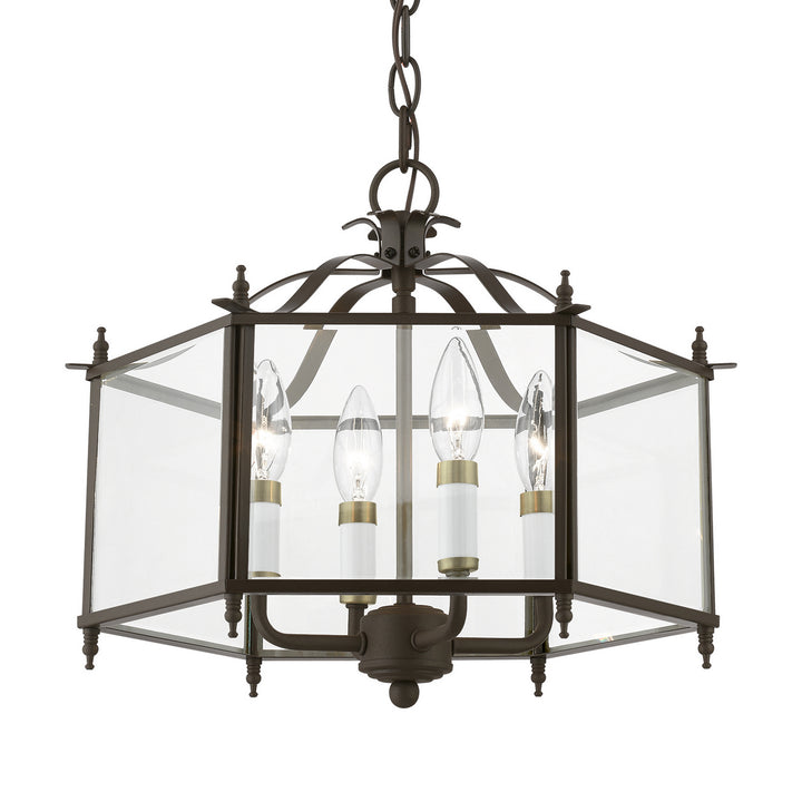 Livex Livingston 4398-92 Chandelier Light - English Bronze w/Antique Brass