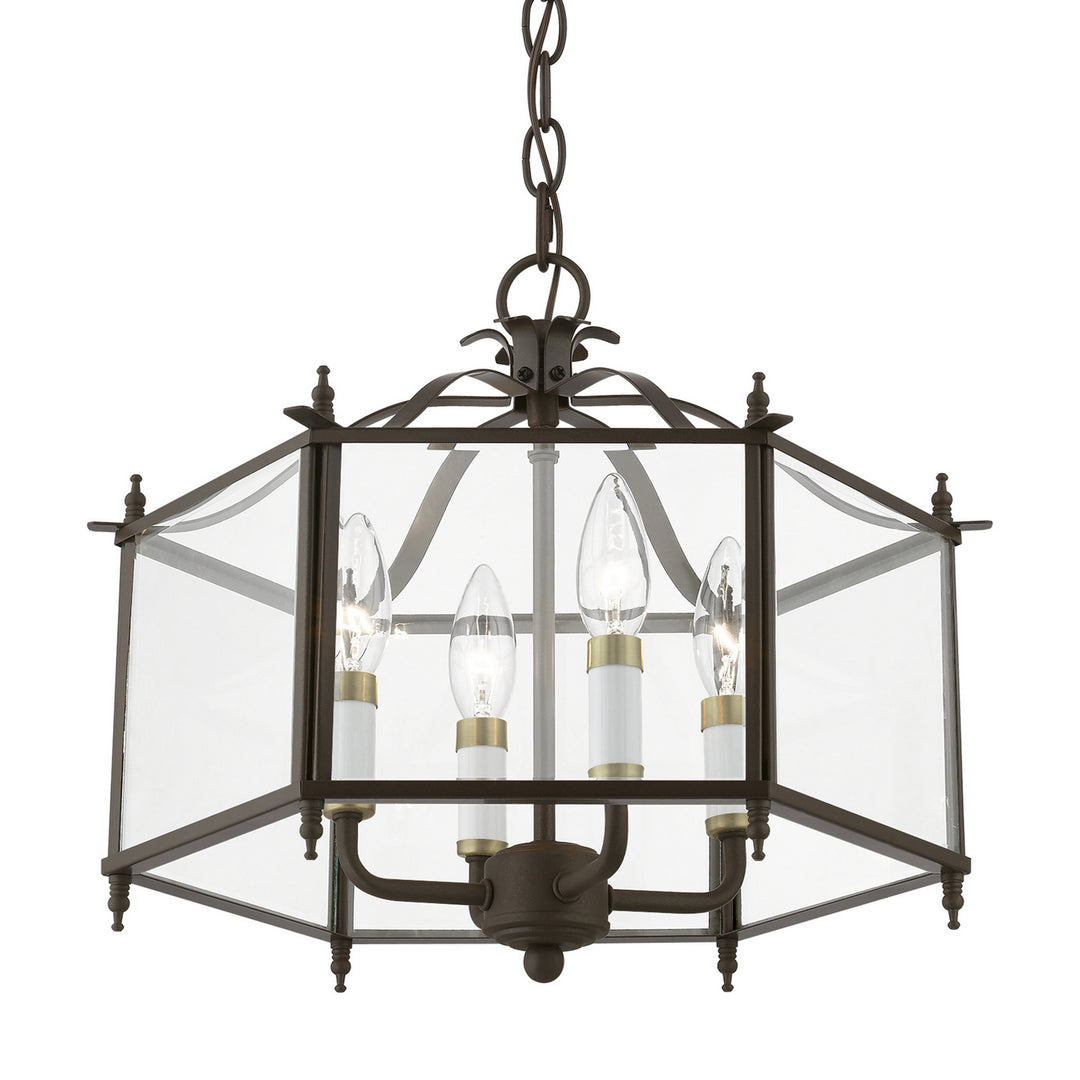 Livex Livingston 4398-92 Chandelier Light - English Bronze w/Antique Brass