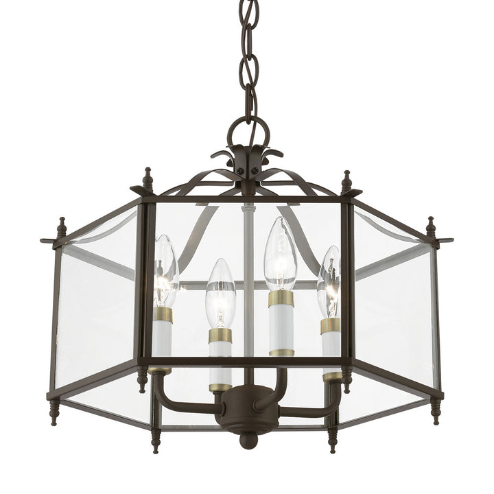 Livex Livingston 4398-92 Chandelier Light - English Bronze w/Antique Brass