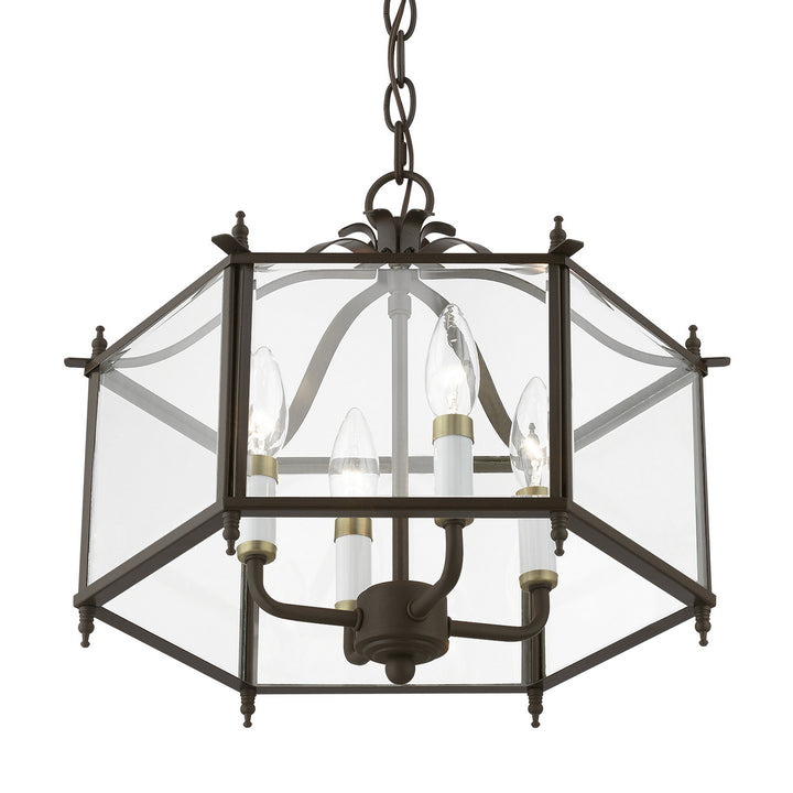 Livex Livingston 4398-92 Chandelier Light - English Bronze w/Antique Brass