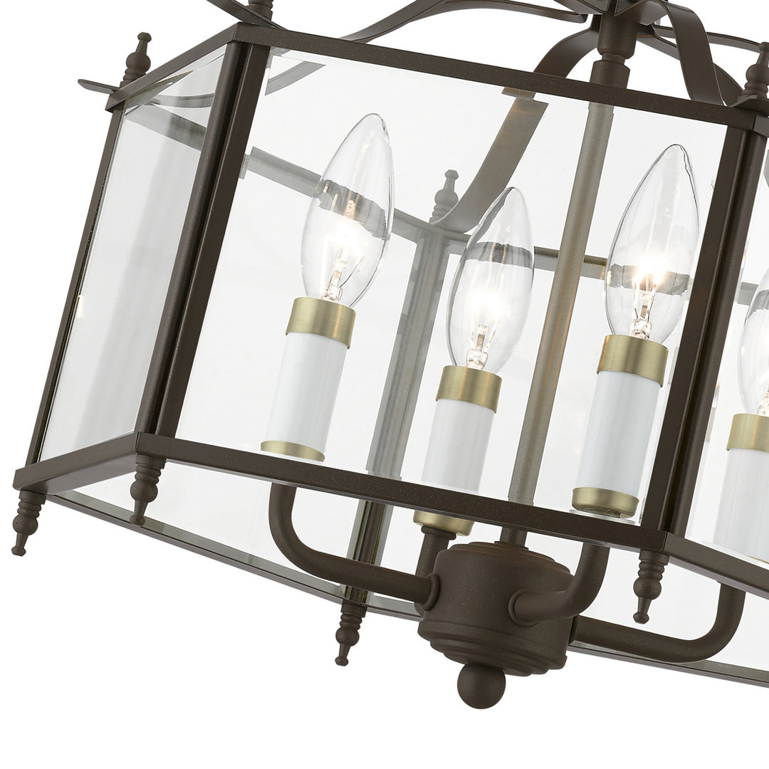Livex Livingston 4398-92 Chandelier Light - English Bronze w/Antique Brass