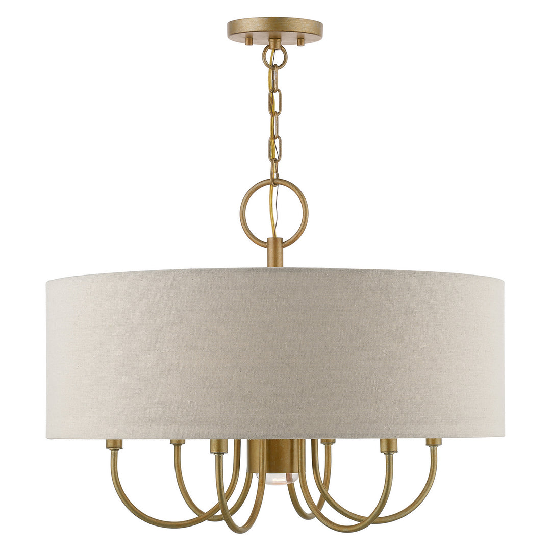 Livex Burnett 45427-48 Chandelier Light - Antique Gold Leaf