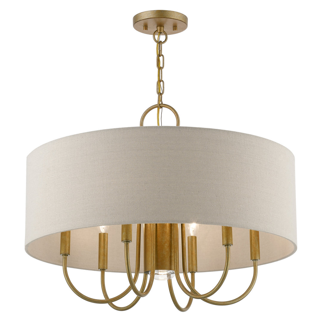 Livex Burnett 45427-48 Chandelier Light - Antique Gold Leaf