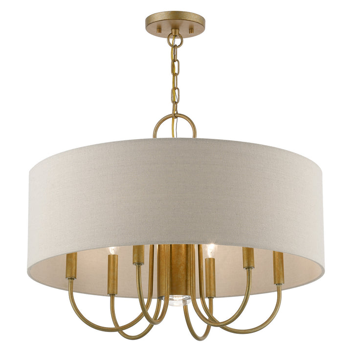 Livex Burnett 45427-48 Chandelier Light - Antique Gold Leaf