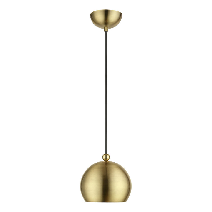 Livex Stockton 45481-01 Pendant Light - Antique Brass w/Polished Brass