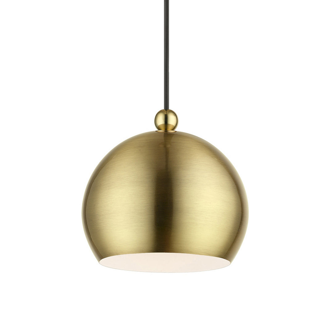 Livex Stockton 45481-01 Pendant Light - Antique Brass w/Polished Brass