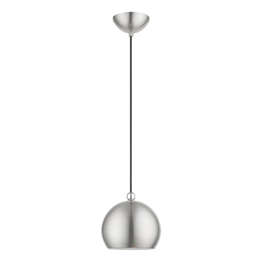 Livex Stockton 45481-91 Pendant Light - Brushed Nickel w/Polished Chrome