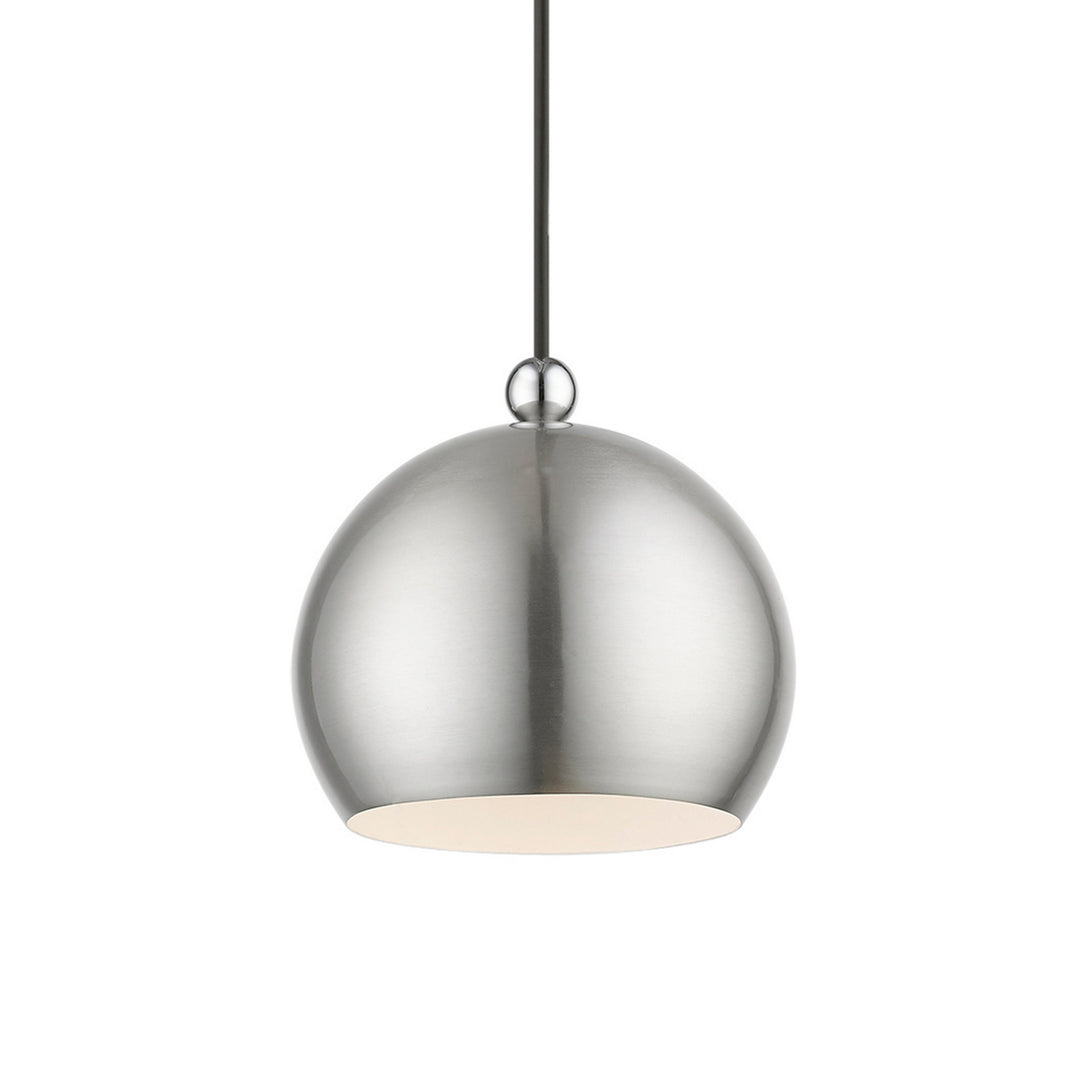 Livex Stockton 45481-91 Pendant Light - Brushed Nickel w/Polished Chrome