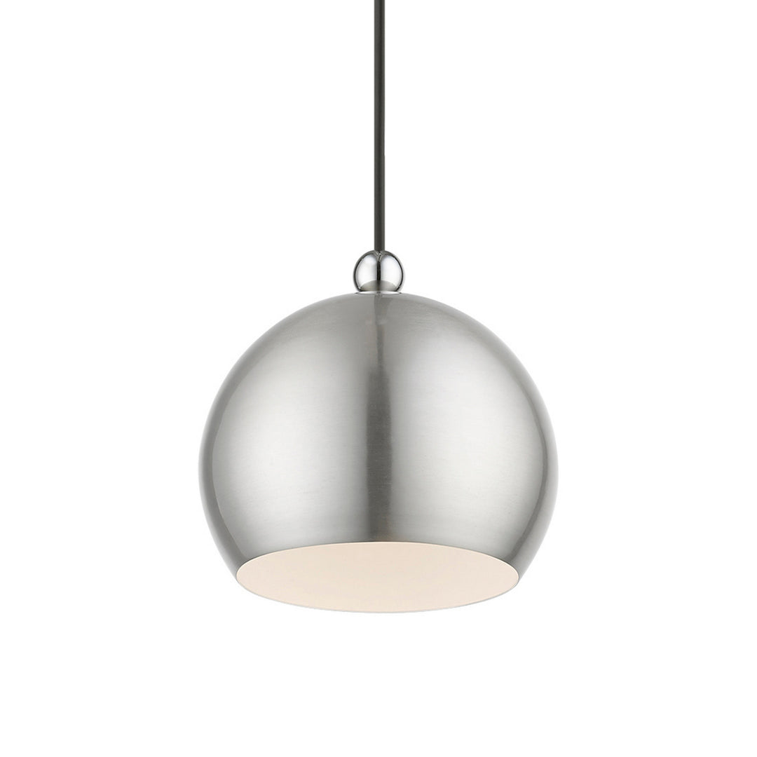 Livex Stockton 45481-91 Pendant Light - Brushed Nickel w/Polished Chrome