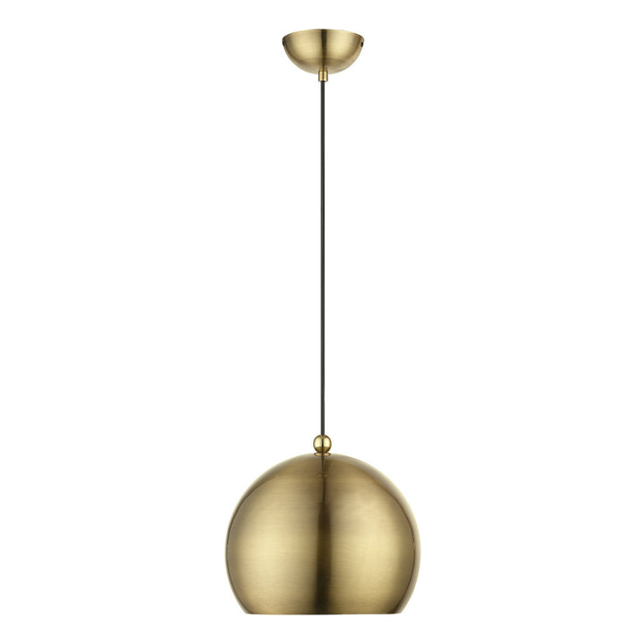 Livex Stockton 45482-01 Pendant Light - Antique Brass w/Polished Brass