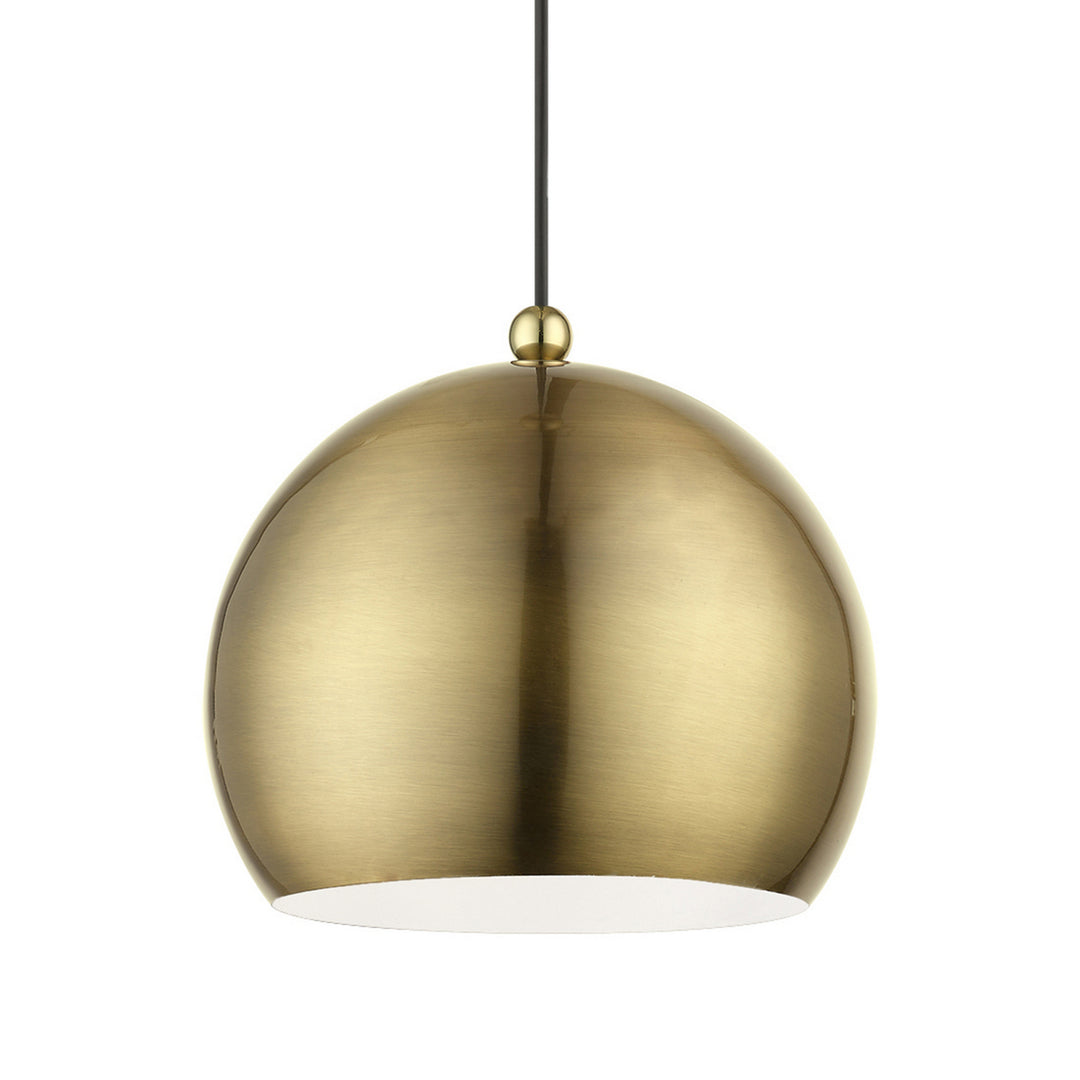 Livex Stockton 45482-01 Pendant Light - Antique Brass w/Polished Brass