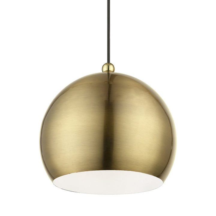 Livex Stockton 45482-01 Pendant Light - Antique Brass w/Polished Brass