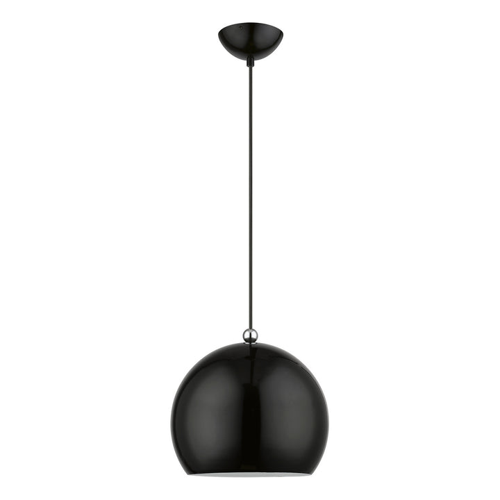 Livex Stockton 45482-68 Pendant Light - Shiny Black w/Polished Chrome