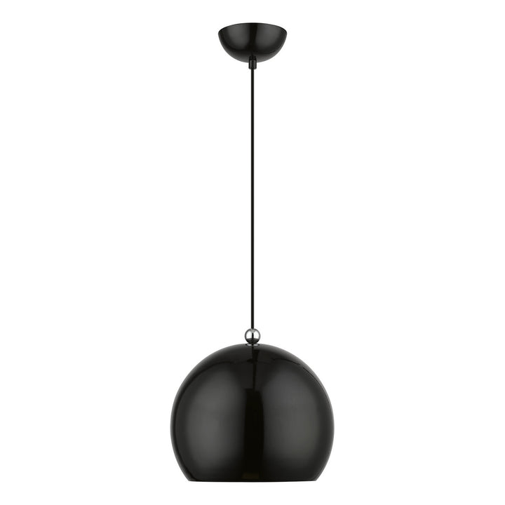 Livex Stockton 45482-68 Pendant Light - Shiny Black w/Polished Chrome