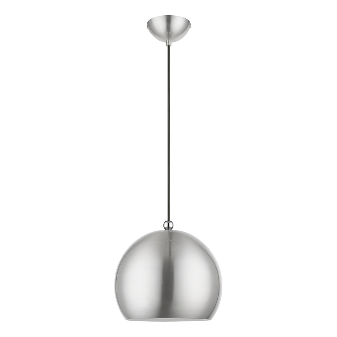 Livex Stockton 45482-91 Pendant Light - Brushed Nickel w/Polished Chrome