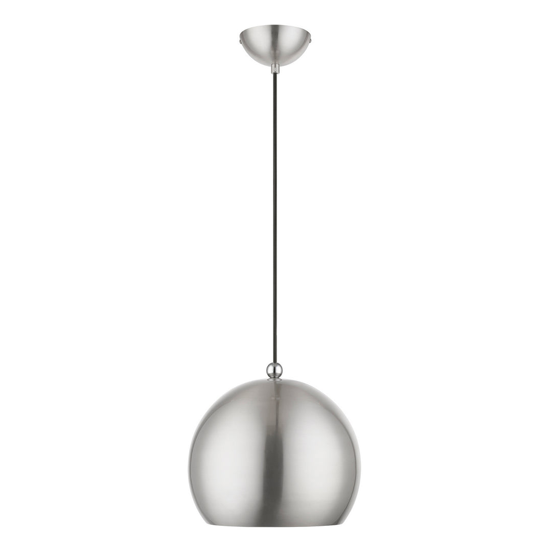 Livex Stockton 45482-91 Pendant Light - Brushed Nickel w/Polished Chrome