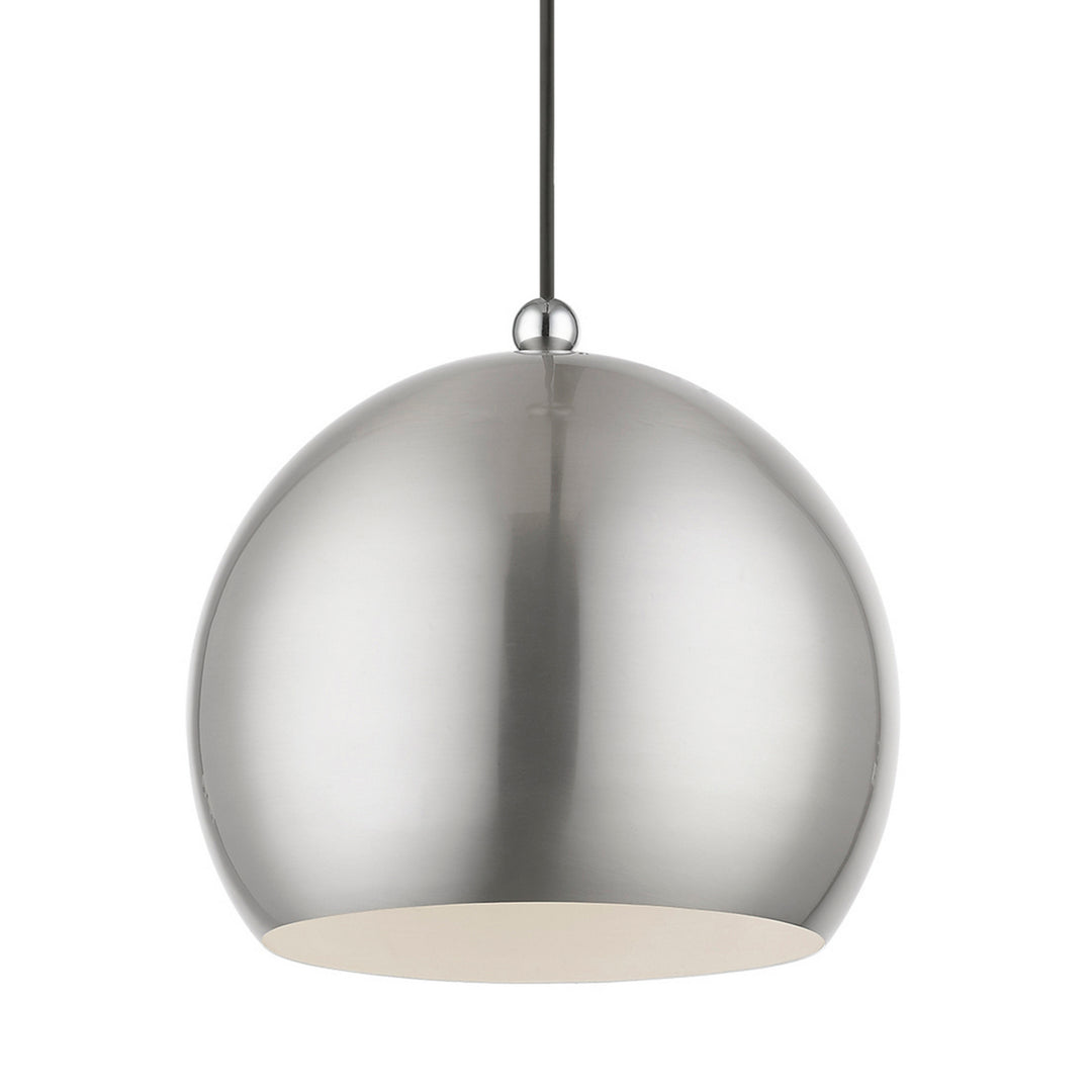 Livex Stockton 45482-91 Pendant Light - Brushed Nickel w/Polished Chrome