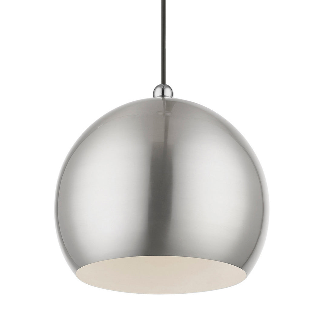 Livex Stockton 45482-91 Pendant Light - Brushed Nickel w/Polished Chrome