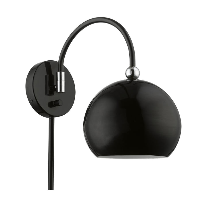 Livex Lighting 45489-68  Stockton Lamp Shiny Black W/Polished Chrome
